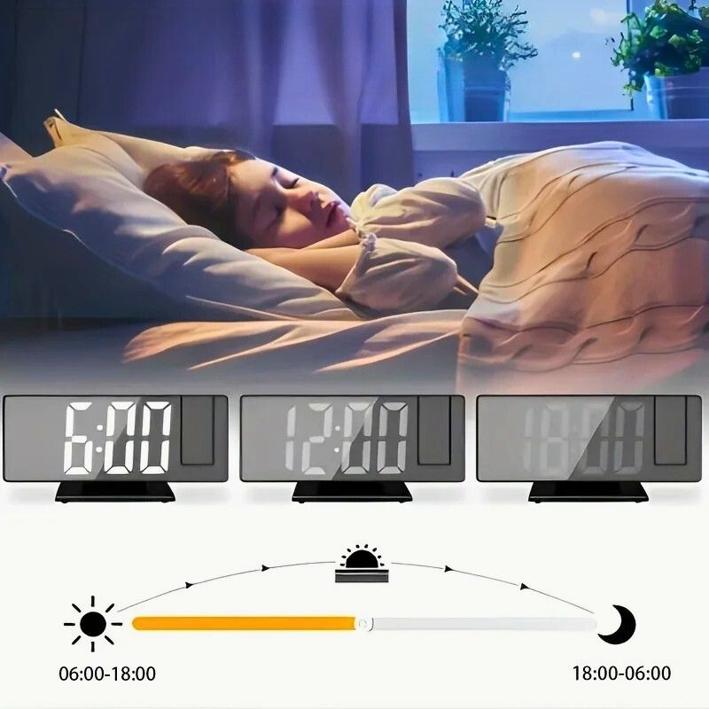Réveil miroir digital à projection LCD automatique – Lumenis
