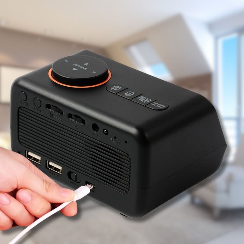 Port USB pour réveil avec projection murale et alimentation pratique