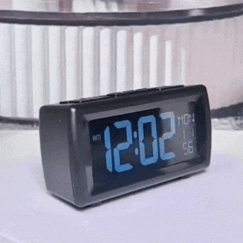 Réveil numérique LED noir avec heure et radio FM