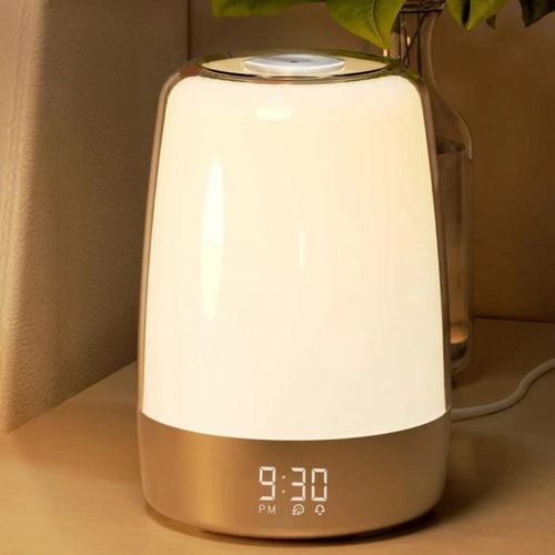 Réveil lampe LED blanche avec affichage digital intégré