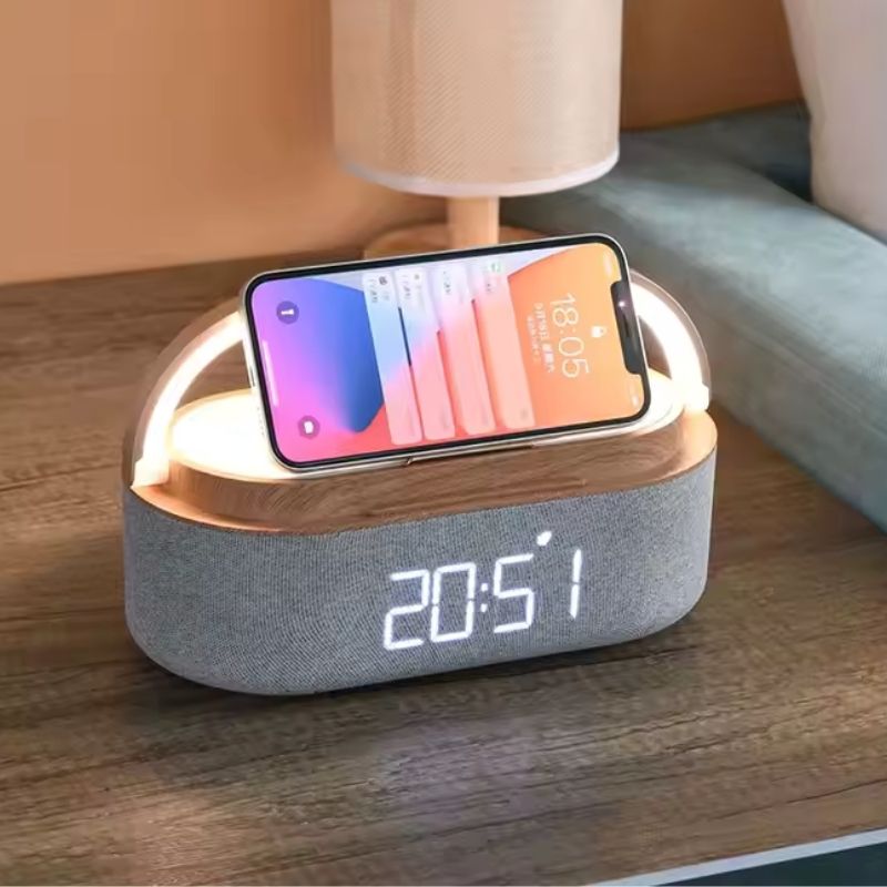 Radio réveil Bois LED Lumière d’Aube & Bluetooth – Nérima