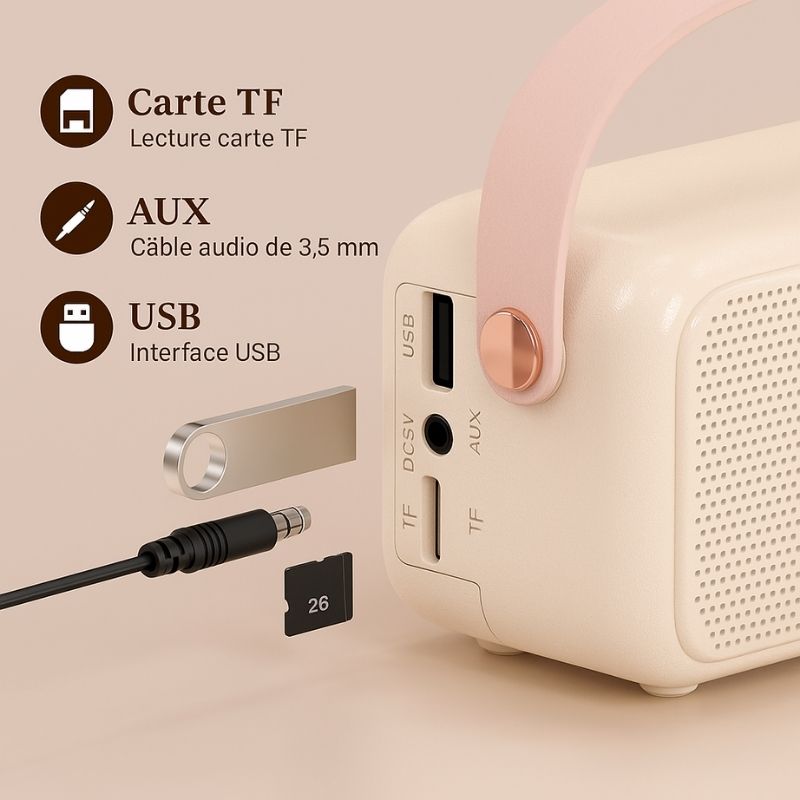 Réveil multifonction avec design rétro, compact et élégant – RetroWave