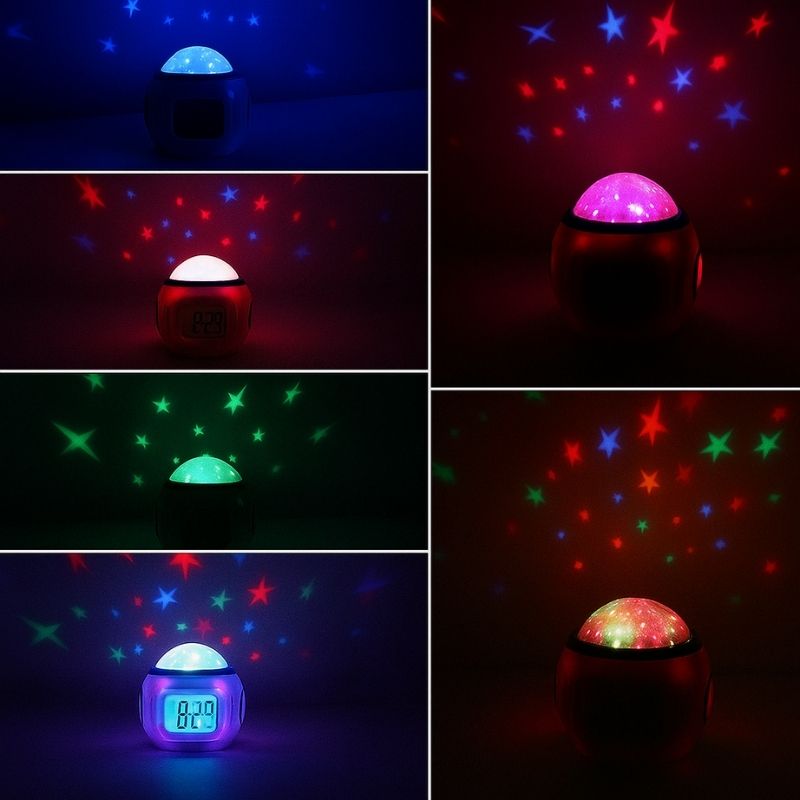 Réveil enfant Stellino – Modes de couleurs pour projection étoilée, TopRéveil