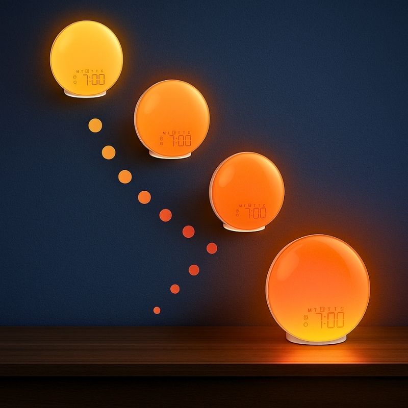 Réveils colorés avec affichage LED lumineux et ambiances nocturnes