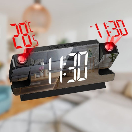 Réveil LED moderne avec double projection et température