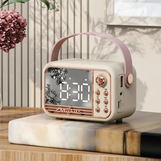 Réveil LED style rétro avec touches tactiles et enceinte Bluetooth – RetroWave